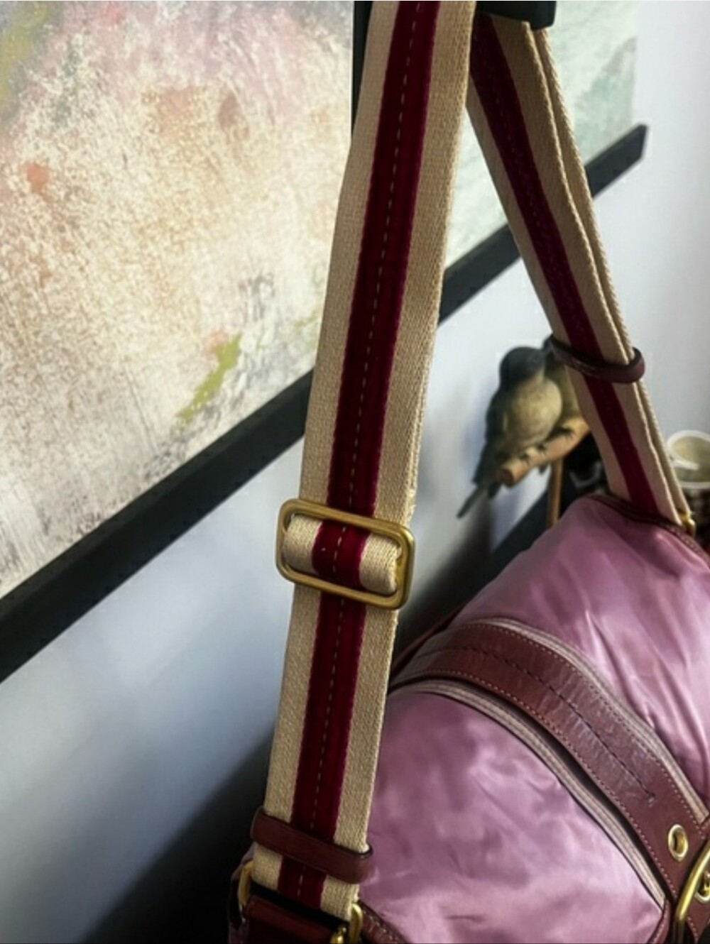 RARE! Vintage Coach Y2K Sateen Buckle Flap Bag w/ Suede & Adjustable Strap - Picture 11 of 15